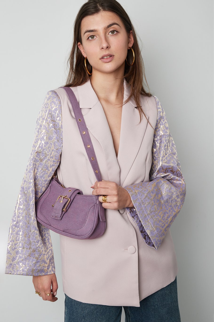 Colored bag with buckle detail - blue Picture2